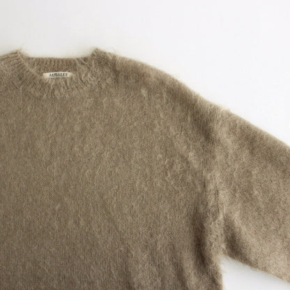 BRUSHED SUPER KID MOHAIR KNIT P/O #GRAY BEIGE [A24AP03KM]