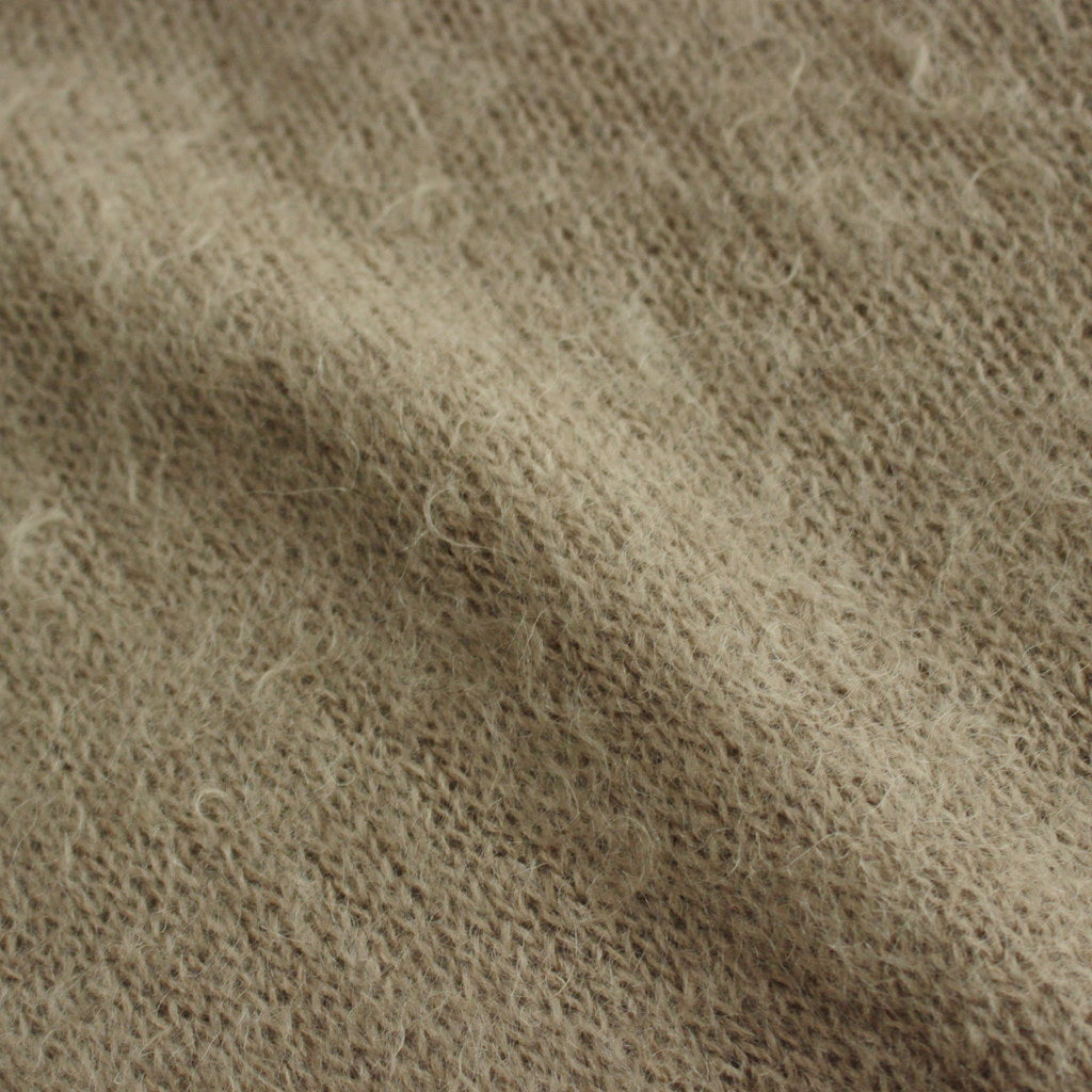 BRUSHED SUPER KID MOHAIR KNIT P/O #GRAY BEIGE [A24AP03KM]