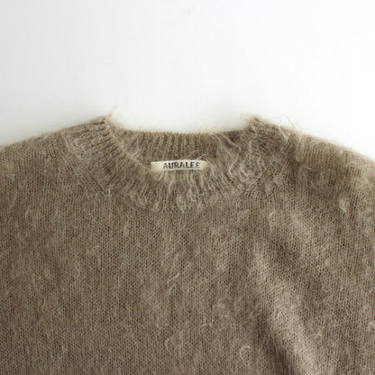 BRUSHED SUPER KID MOHAIR KNIT P/O #GRAY BEIGE [A24AP03KM]