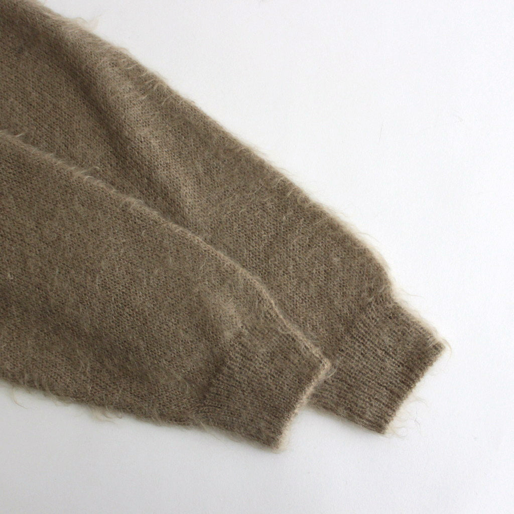 BRUSHED SUPER KID MOHAIR KNIT P/O #GRAY BEIGE [A24AP03KM]