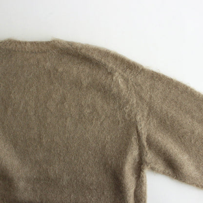 BRUSHED SUPER KID MOHAIR KNIT P/O #GRAY BEIGE [A24AP03KM]