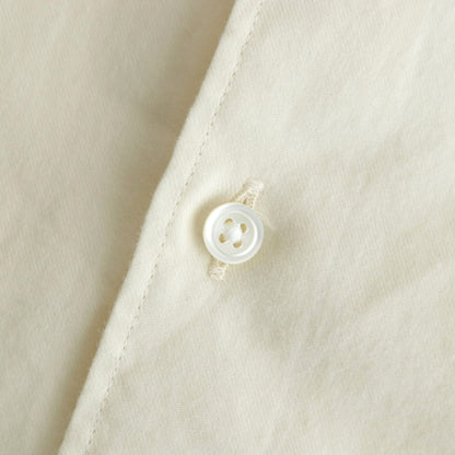 Cotton Cashmere L/S Oversized Band Collar Shirt #IVORY [GM234-50074B]