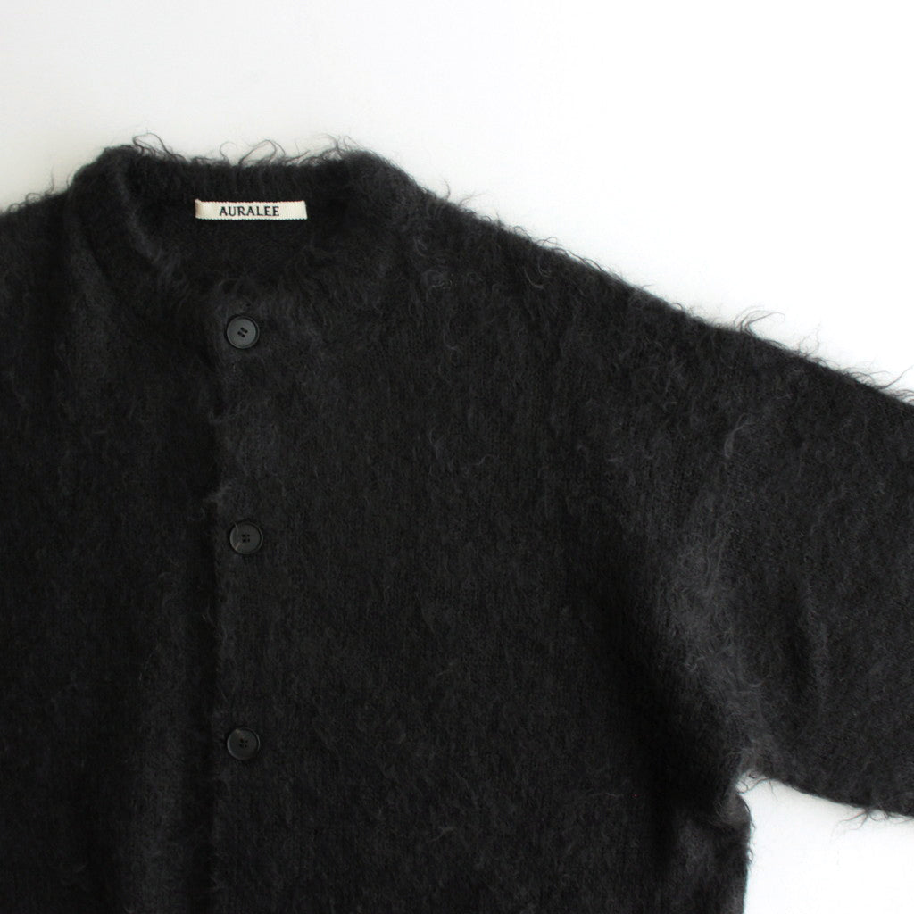 BRUSHED SUPER KID MOHAIR KNIT CARDIGAN #INK BLACK [A24AC01KM]