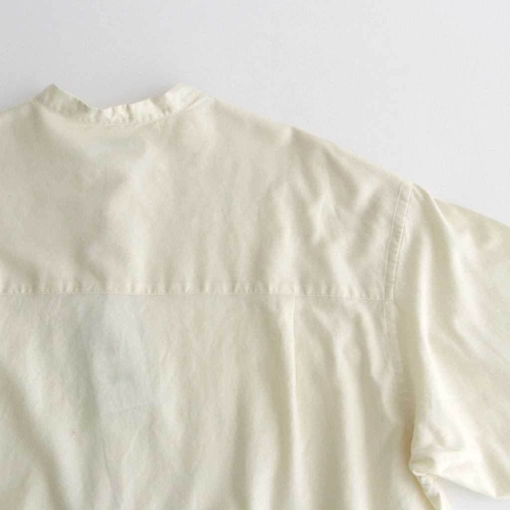 Cotton Cashmere L/S Oversized Band Collar Shirt #IVORY [GM234-50074B]