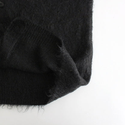 BRUSHED SUPER KID MOHAIR KNIT CARDIGAN #INK BLACK [A24AC01KM]