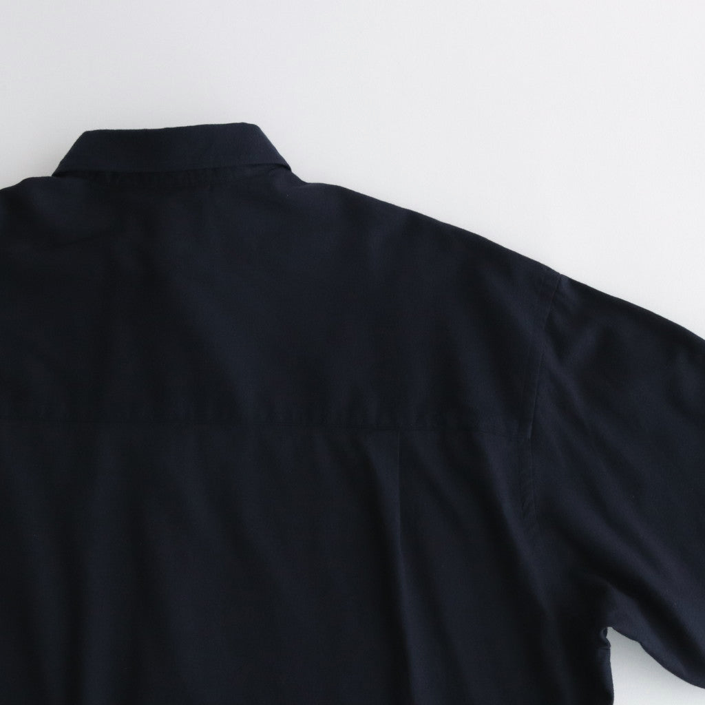 Cotton Cashmere L/S Oversized Regular Collar Shirt #NAVY [GM234-50073B]