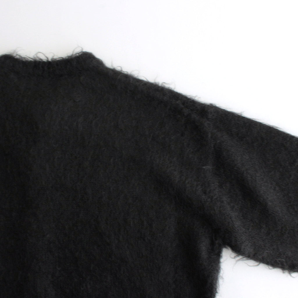 BRUSHED SUPER KID MOHAIR KNIT CARDIGAN #INK BLACK [A24AC01KM]