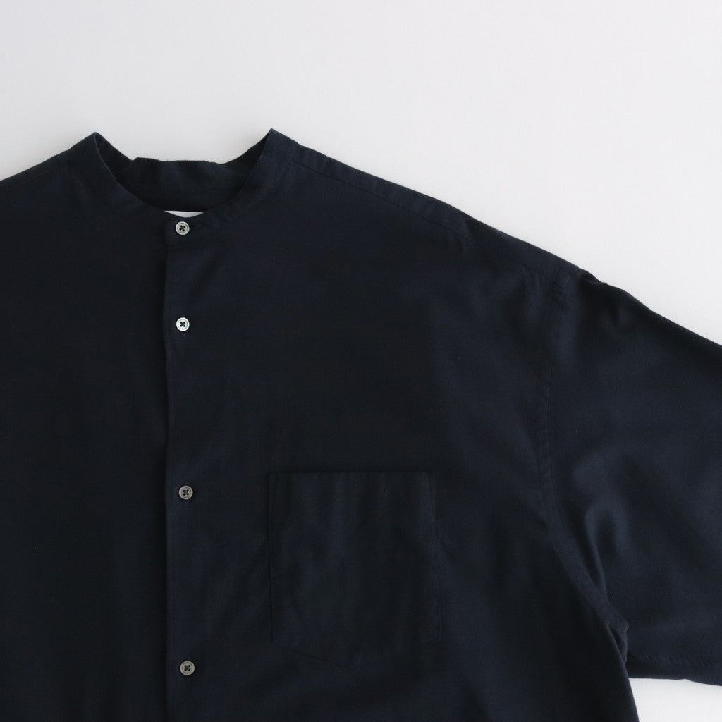 Cotton Cashmere L/S Oversized Band Collar Shirt #NAVY [GM234