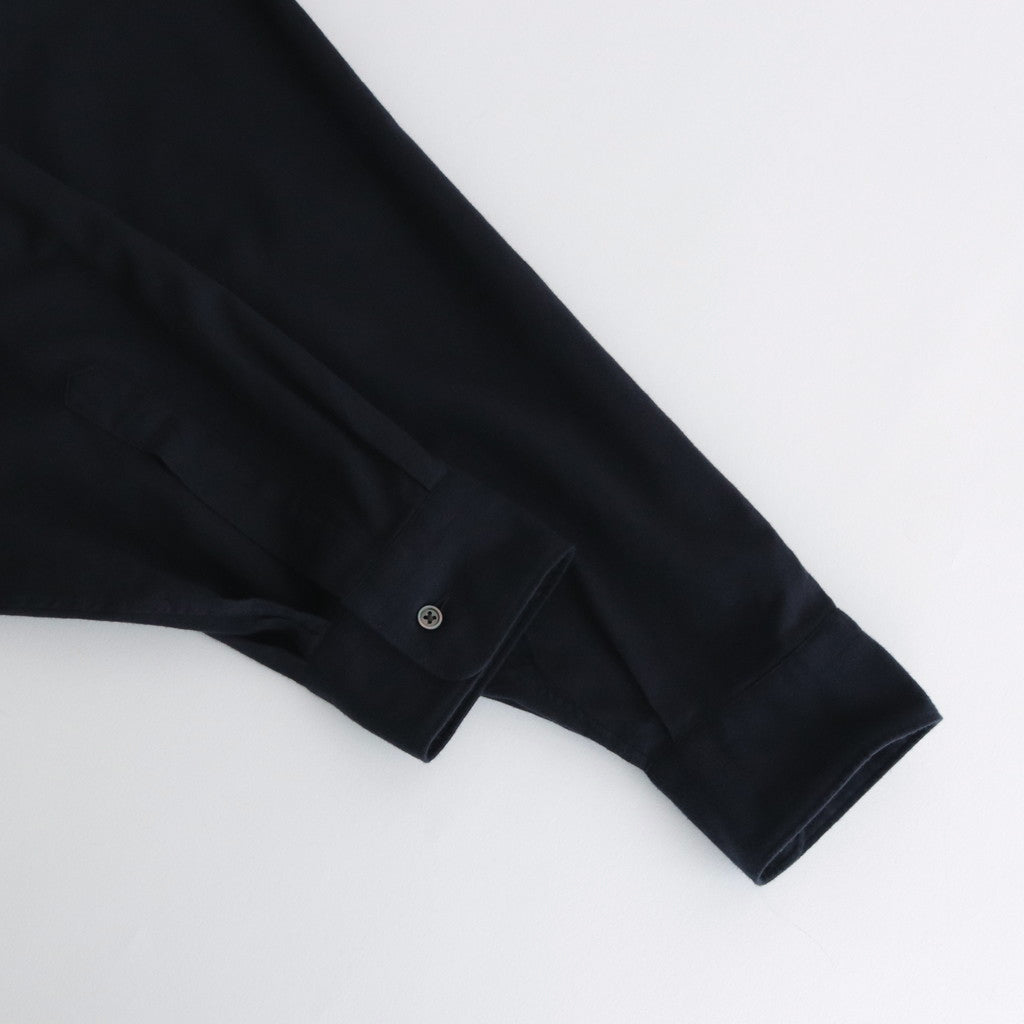 Cotton Cashmere L/S Oversized Band Collar Shirt #NAVY [GM234-50074B]