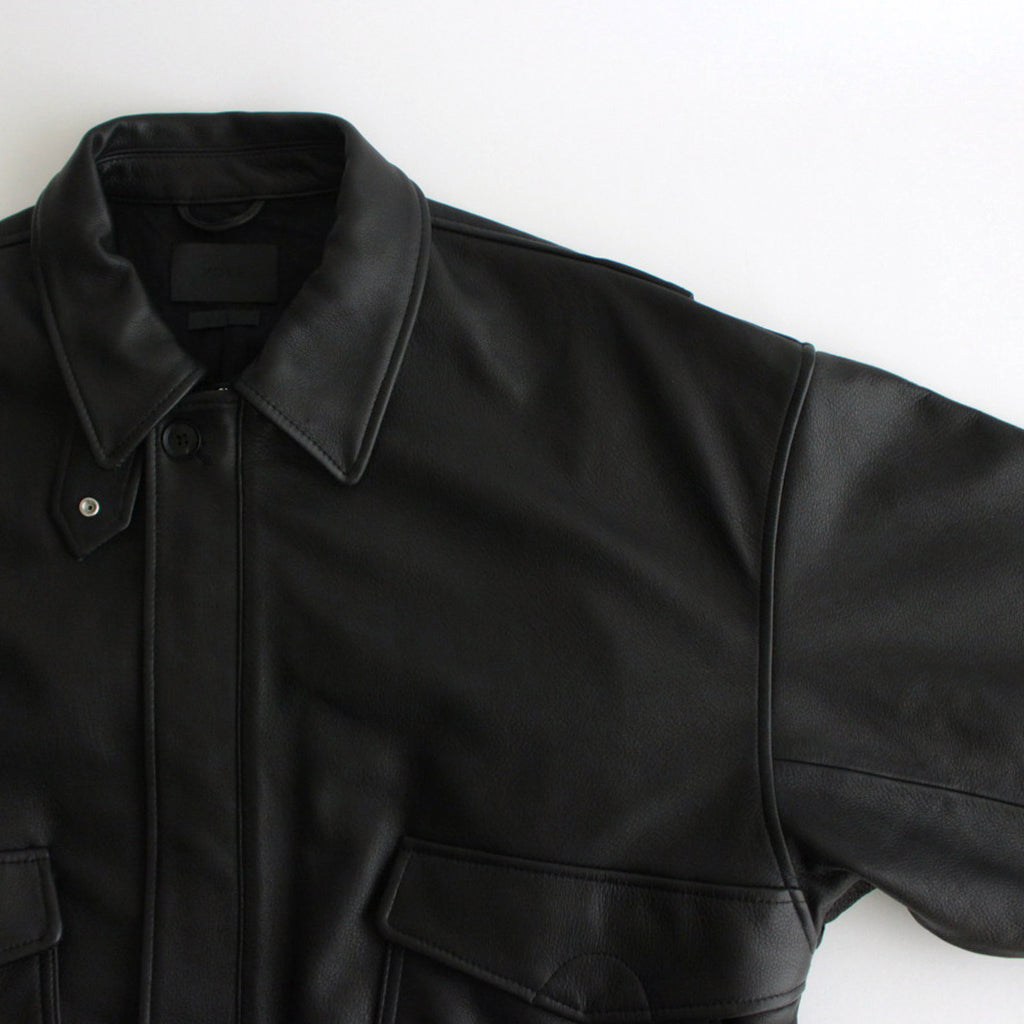 LEATHER FLIGHT JACKET #BLACK [YK24FW0750B]