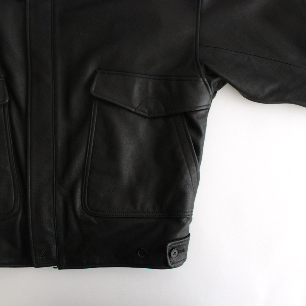 LEATHER FLIGHT JACKET #BLACK [YK24FW0750B]