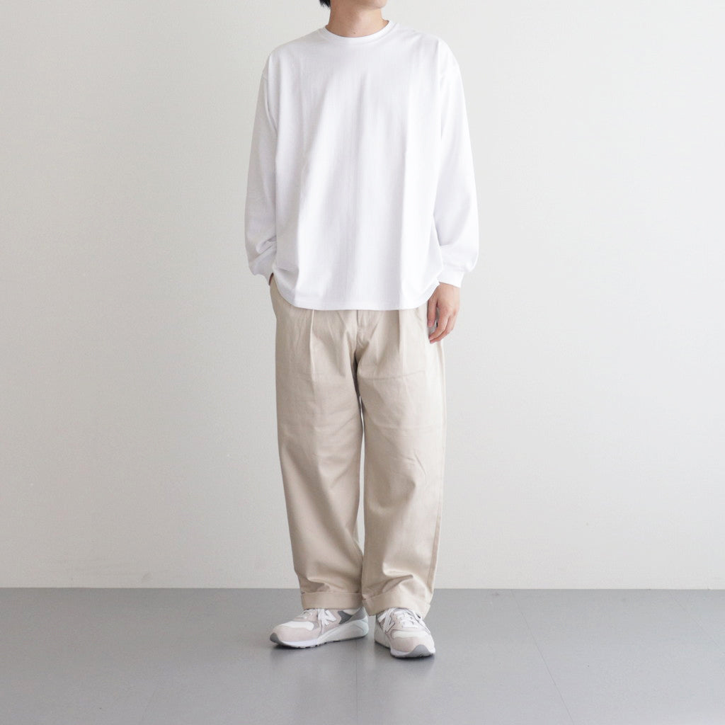 Cotton Chino Tuck Trousers #BEIGE [TP241-40019B]