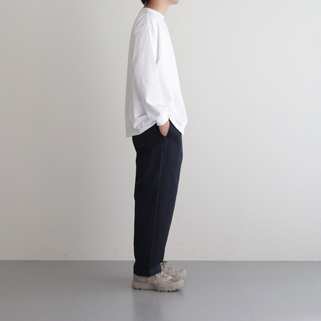 Cotton Chino Tuck Trousers #NAVY [TP241-40019B]