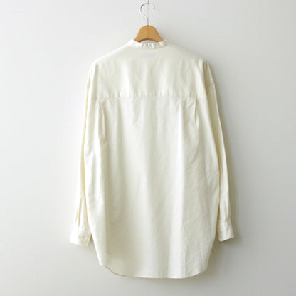 Cotton Cashmere L/S Oversized Band Collar Shirt #IVORY [GM234-50074B]