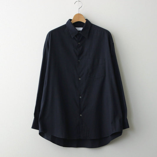 Cotton Cashmere L/S Oversized Regular Collar Shirt #NAVY [GM234-50073B]