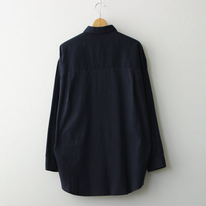 Cotton Cashmere L/S Oversized Regular Collar Shirt #NAVY [GM234-50073B]