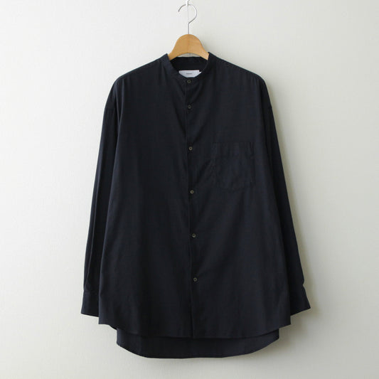 Cotton Cashmere L/S Oversized Band Collar Shirt #NAVY [GM234-50074B]