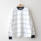 PIN BORDER L/S TEE #WHITE×NAVY [FSC261-70261]