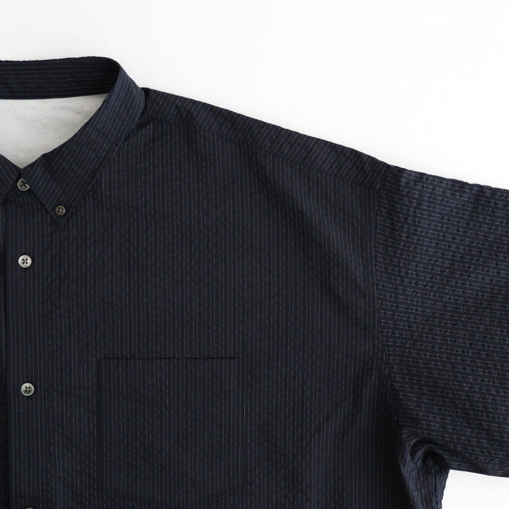 SEERSUCKER S/S B.D SHIRT #NAVY×BLACK [FSC261-50228]
