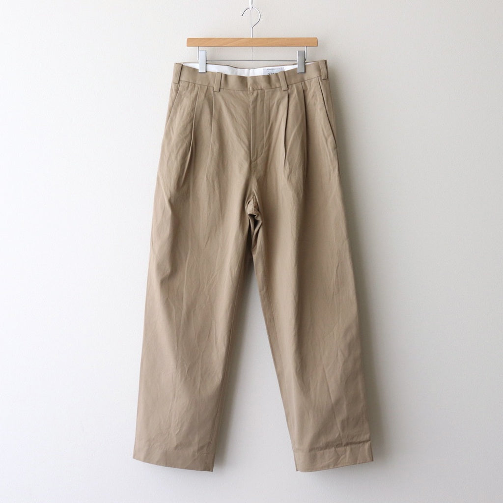 CHINO CLOTH PANTS TWO TUCK STRAIGHT #khaki [15606]