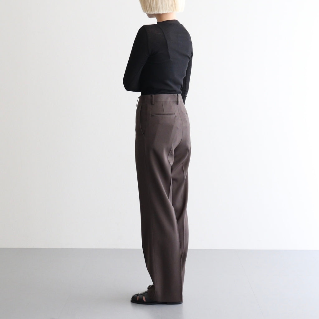 LIGHT WOOL MAX GABARDINE SLACKS #DARK BROWN [A26AP05MG]
