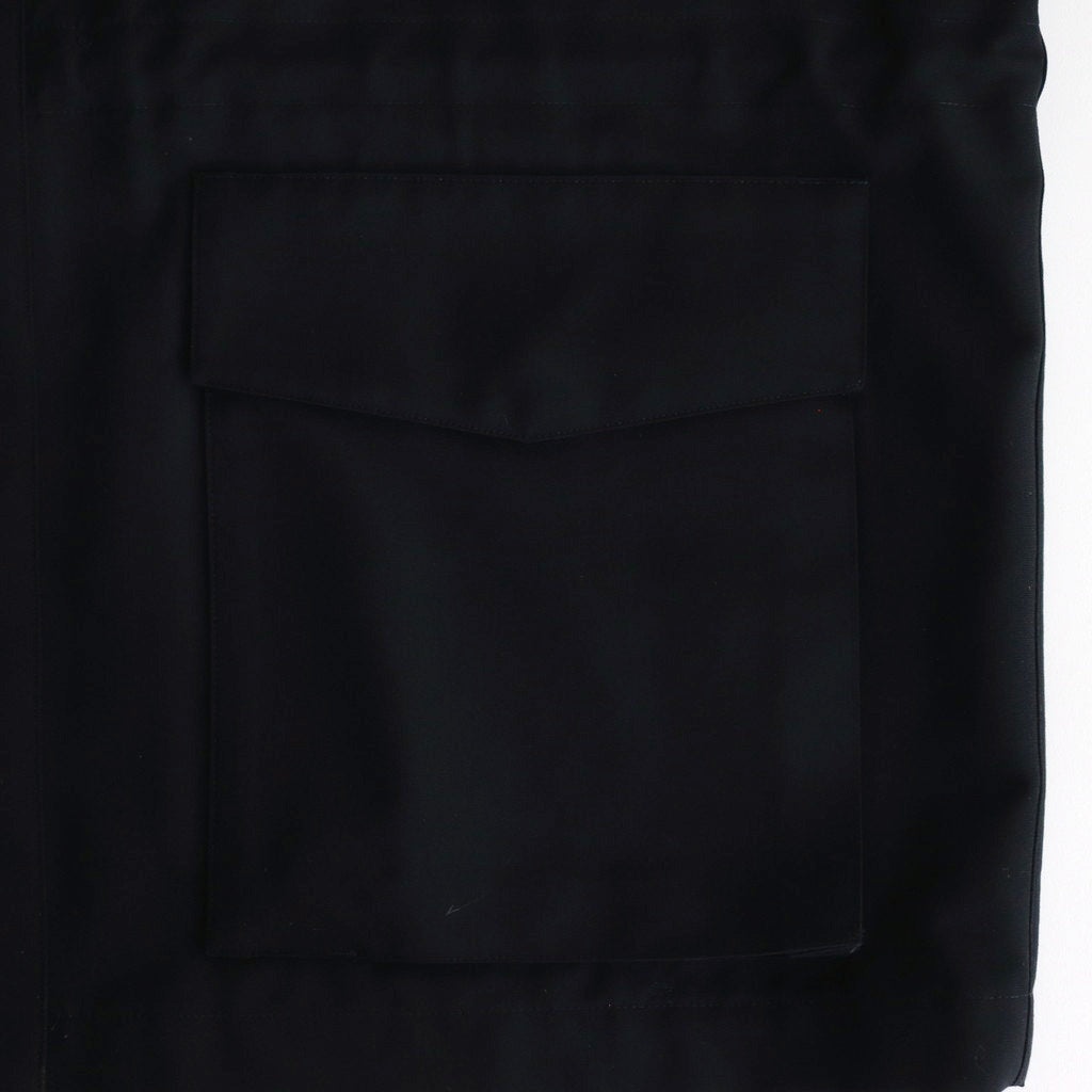 WOOL MAX CANVAS HIGH NECK ZIP BLOUSON #BLACK [A25SB03WC]