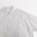 SIDOGRAS Stripe L/S Oversized Regular Collar Shirt #BROWN STRIPE [GM254-50025STB]