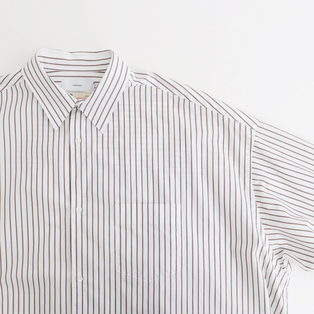 SIDOGRAS Stripe L/S Oversized Regular Collar Shirt #BROWN STRIPE [GM254-50025STB]