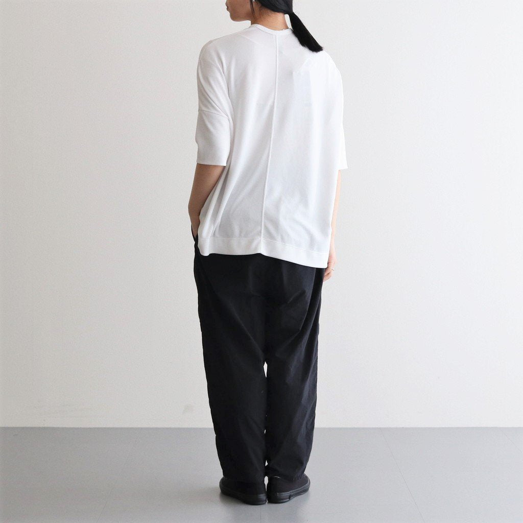 NRBO6T | マットポリエステル リブライクニット 6分袖Tシャツ #OFF WHITE [GE_NC0404T6]