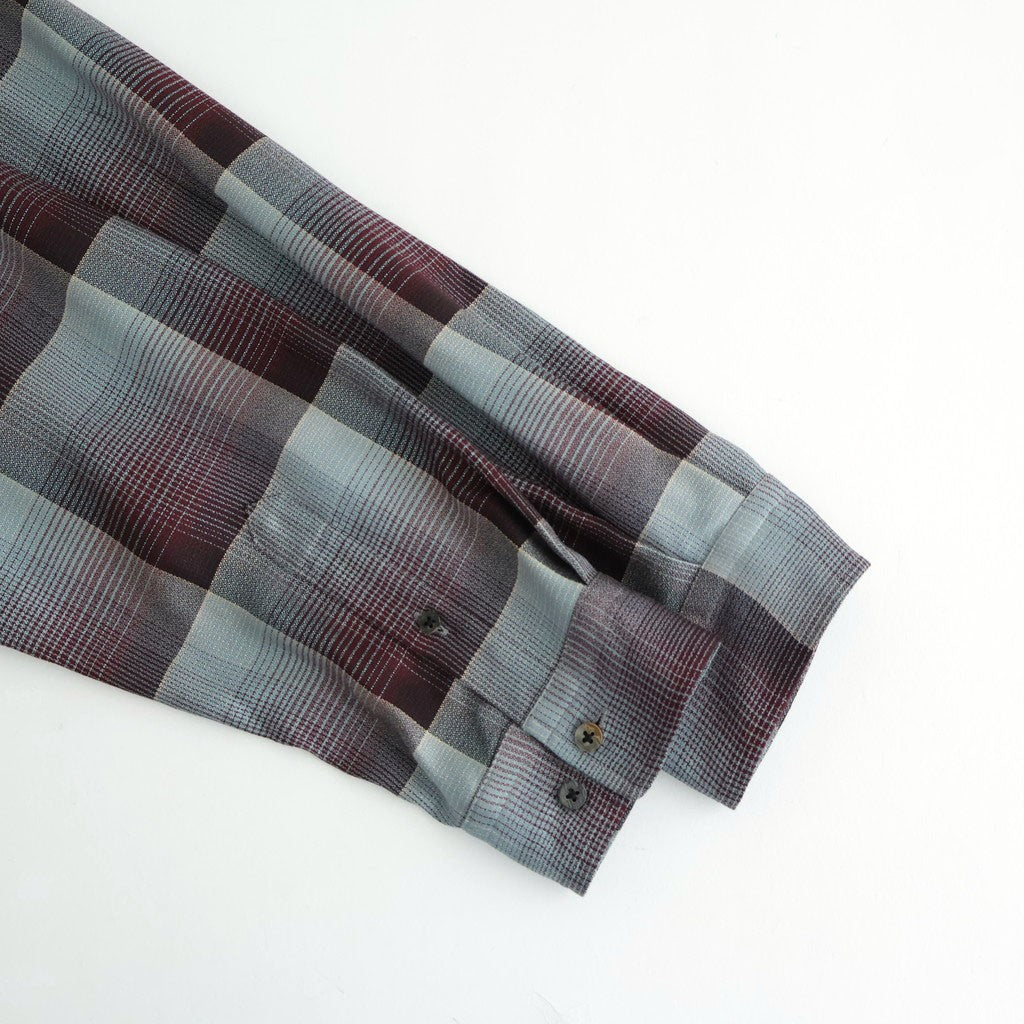 OMBRE OPEN COLLAR SHIRT #RED X MINT [26440501]