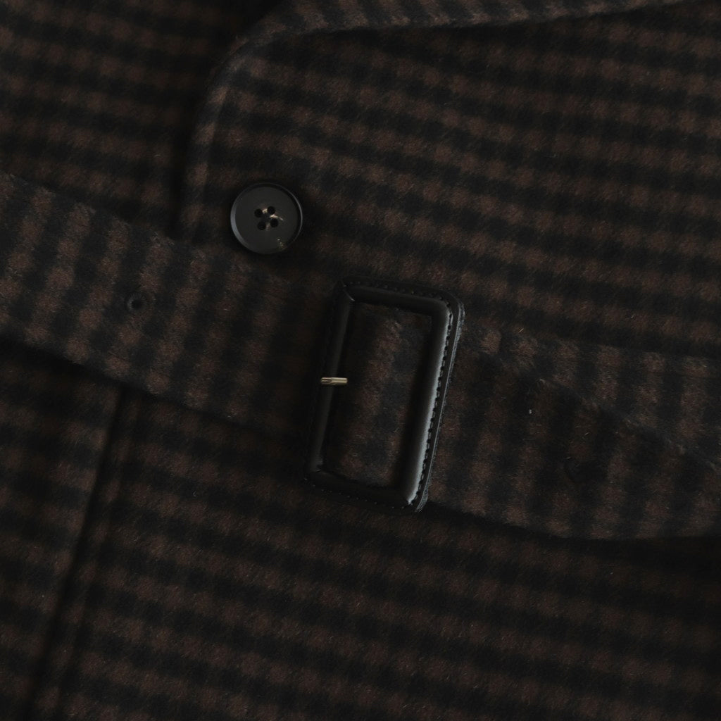 DOUBLE LAPELED DOUBLE BREASTED COAT #GINGHAM x BLACK [ST.603]