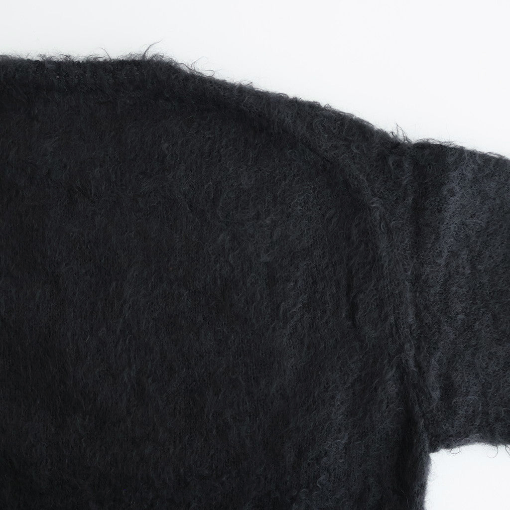BRUSHED SUPER KID MOHAIR KNIT P/O #INK BLACK [A25AP04KM] – ciacura
