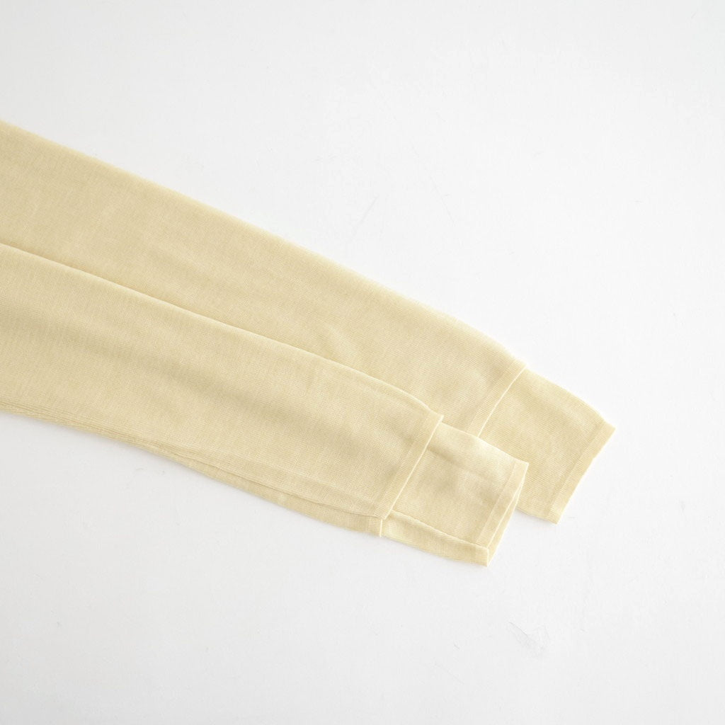 SILK BLENDED CIRCULAR RIB CREW&POLO LAYERED PULLOVER #YELLOW [KRAGLA0105]