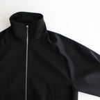 W/SI SATIN ZIP UP SHORT JACKET #BLACK [ST.1068]