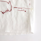 EMBROIDERY OPEN COLLAR SHIRT #WHITE [YK25SS001004SH]