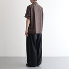 COLORBLOCK OPEN COLLAR SHIRT #BROWN [YK25SS0939SH]