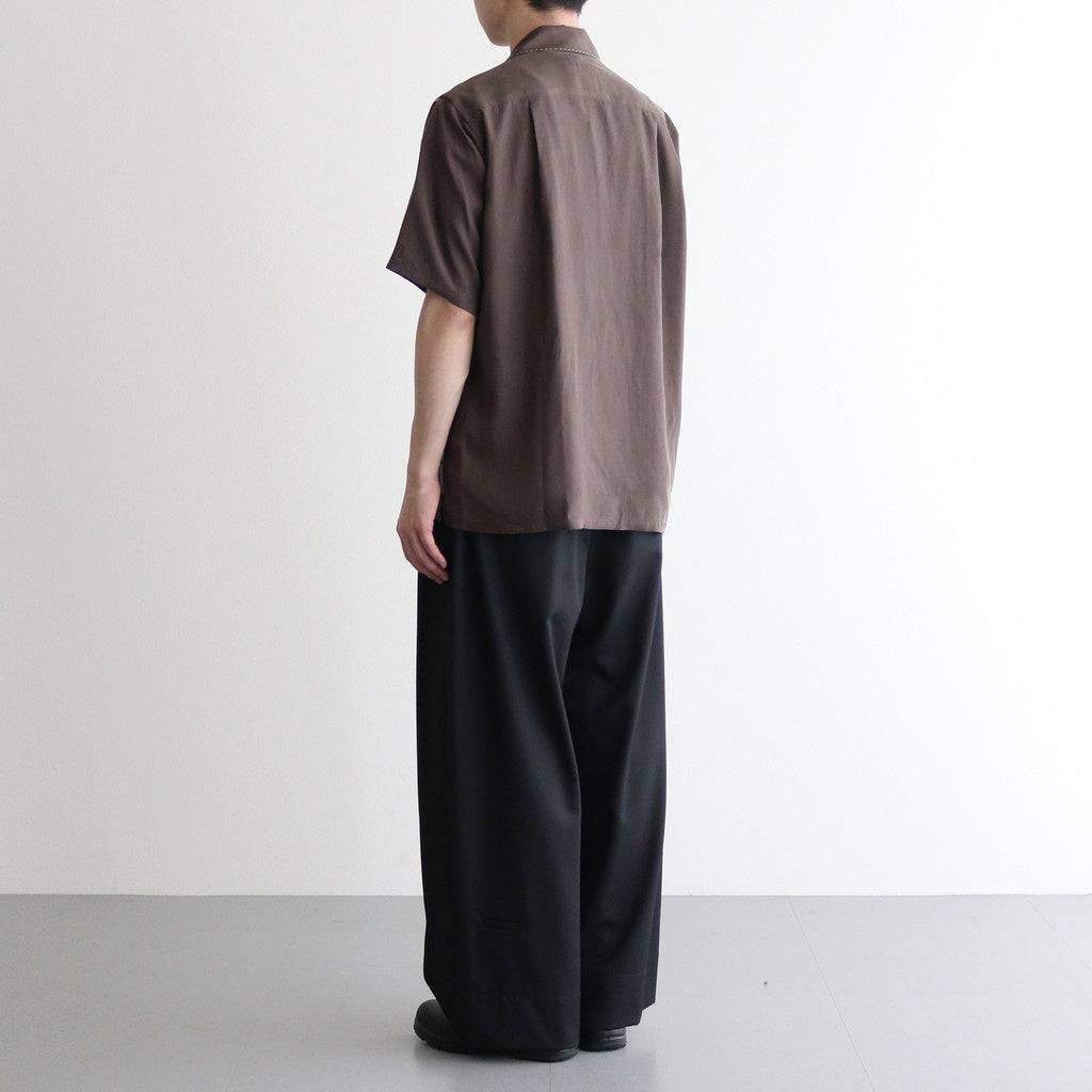 COLORBLOCK OPEN COLLAR SHIRT #BROWN [YK25SS0939SH]