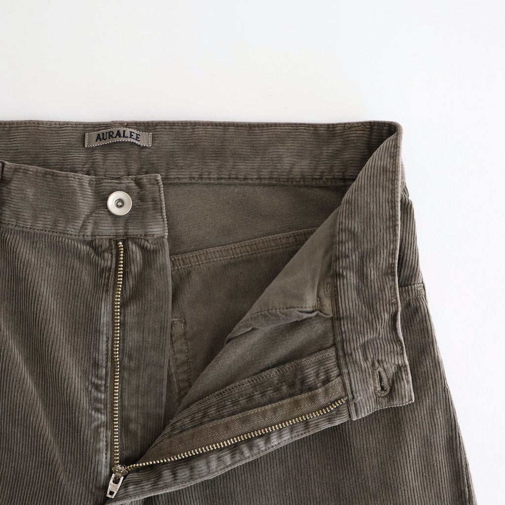 PIGMENT DYED FINX CORDUROY WIDE 5P PANTS #OLIVE BROWN [A25AP04FC