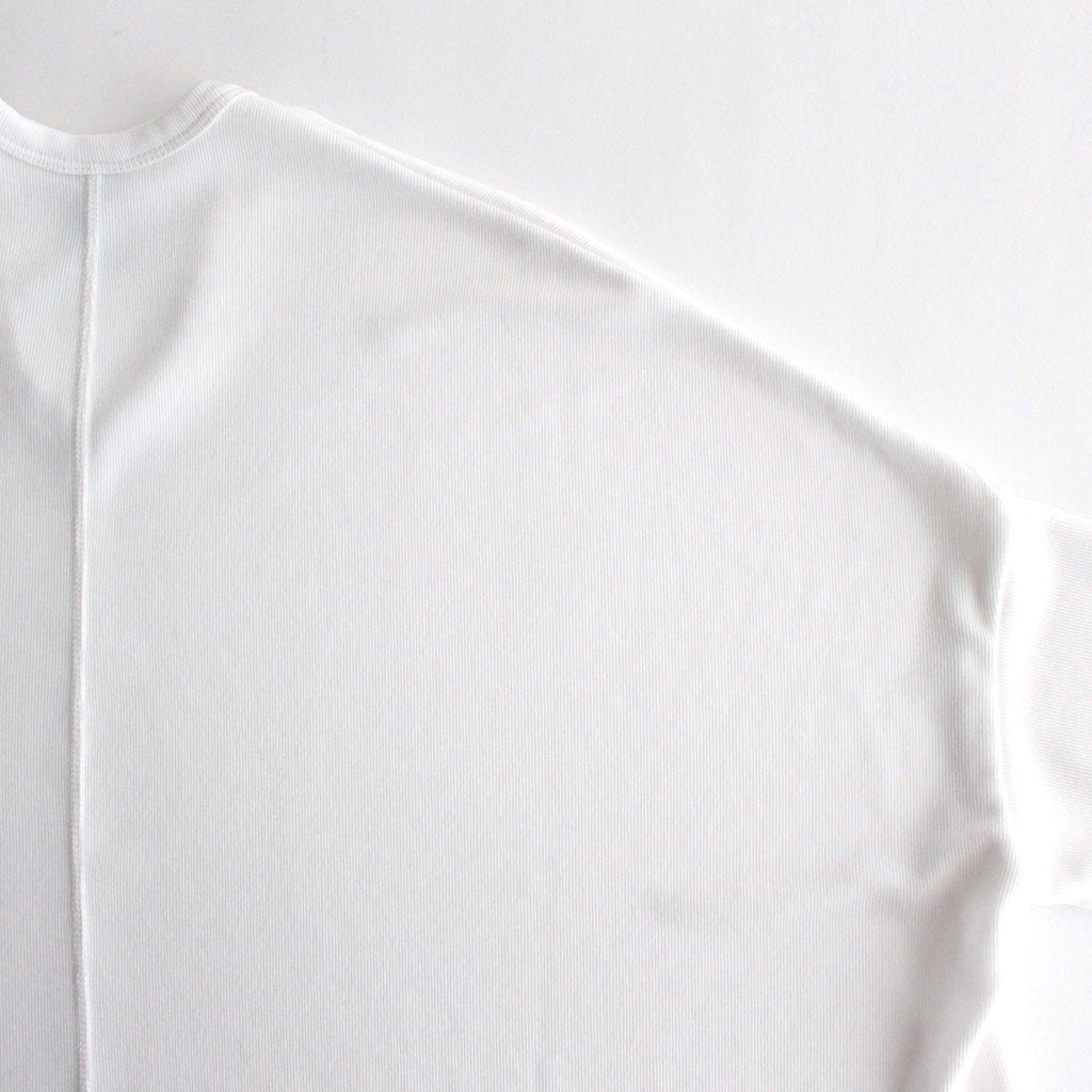 NRBO6T | マットポリエステル リブライクニット 6分袖Tシャツ #OFF WHITE [GE_NC0404T6]