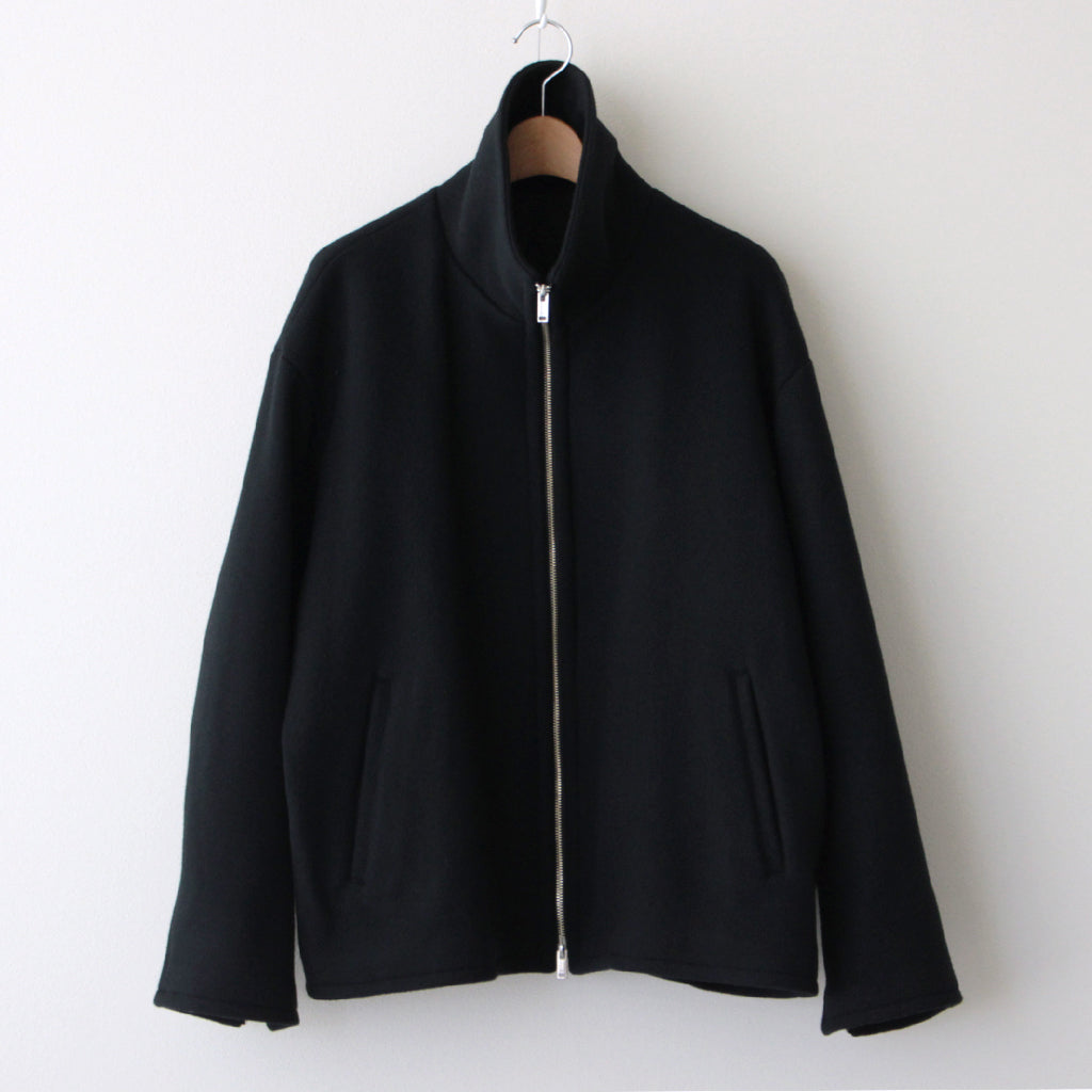 MELTON STAND COLLAR ZIP BLOUSON #BLACK [YK24FW0739B]