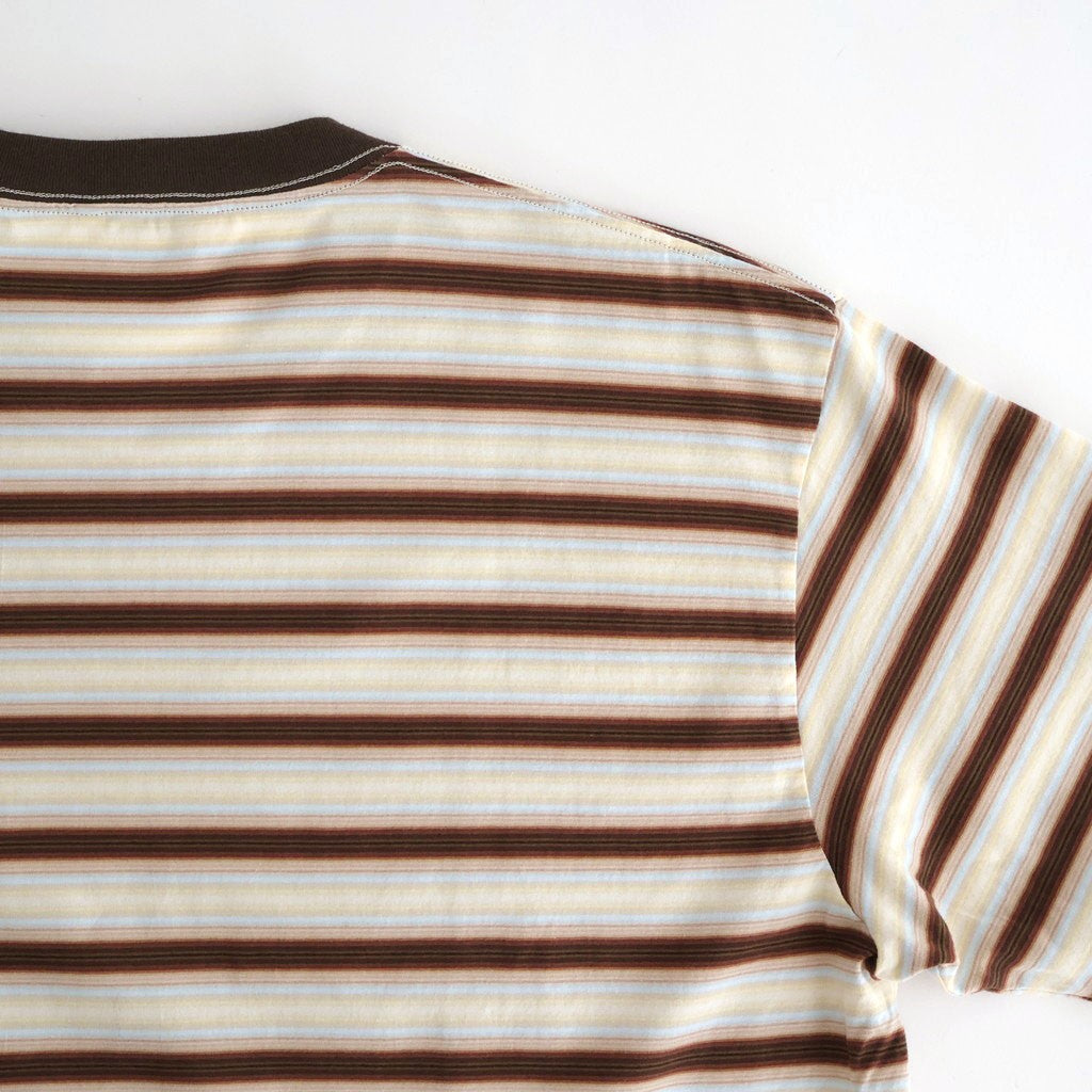 GRADIENT STRIPE JERSEY TEE #FADE BROWN STRIPE [A26ST02GJ]