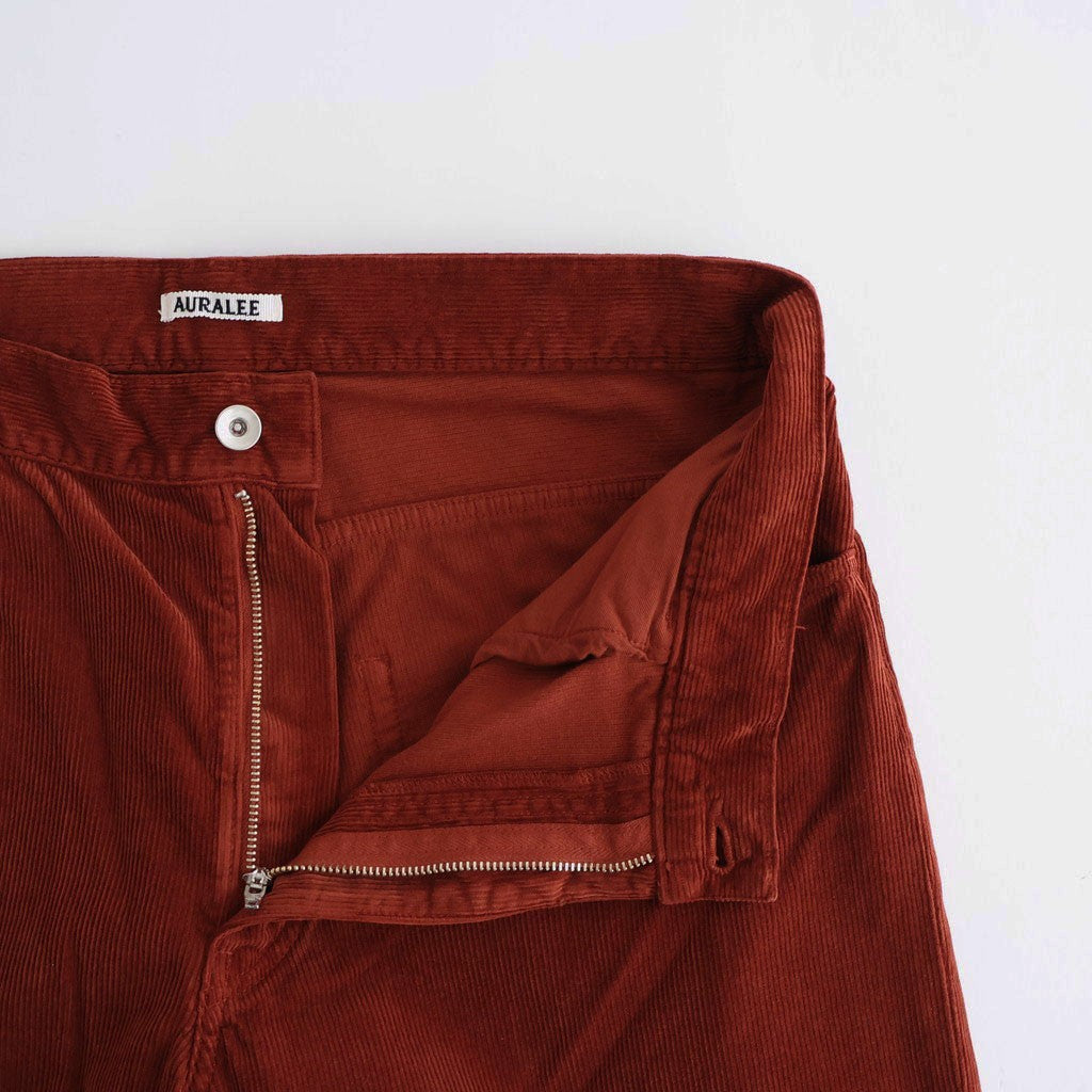 GARMENT-DYED FINX CORDUROY 5P WIDE PANTS #RED BROWN [A26SP01FX]