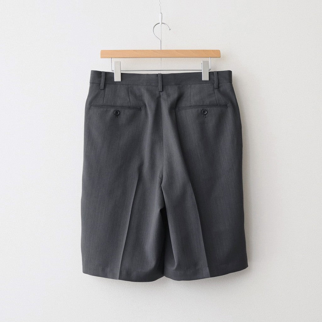Melange Herringbone Pleated Wide Shorts #GRAY [GM261-40333