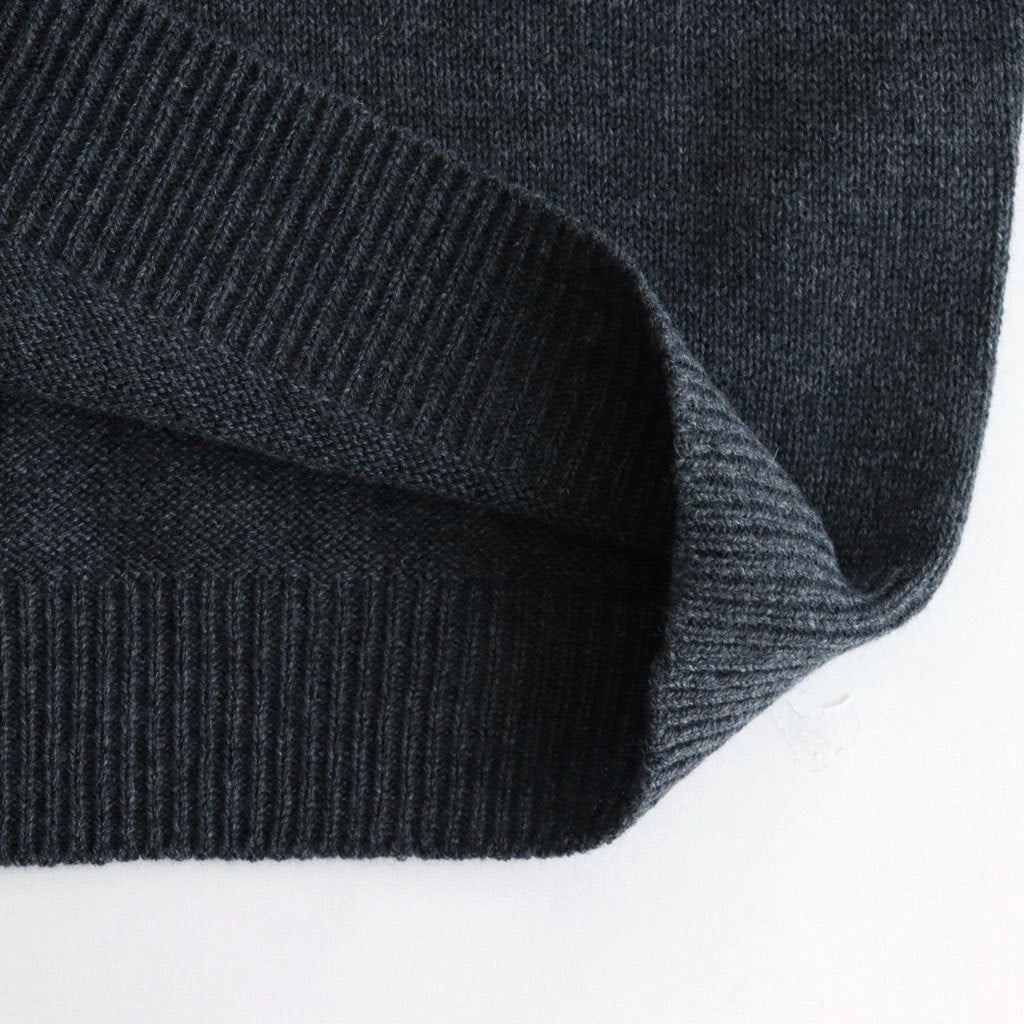 LIGHT CASHMERE KNIT V-NECK P/O #CHARCOAL [A25AV06CJ]