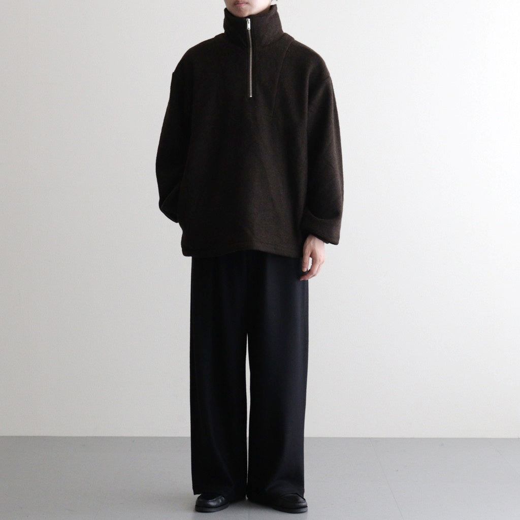 Wool Smooth Flannel Easy Wide Pants #BLACK [GU253-40223B]