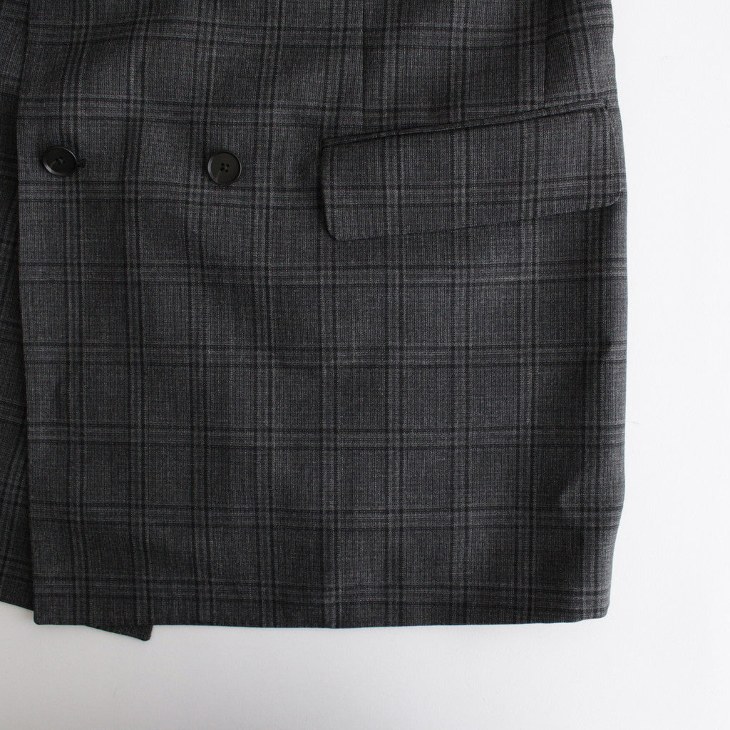 BLUEFACED WOOL CHECK DOUBLE-BREASTED JACKET #CHARCOAL CHECK [A24AJ03CB]