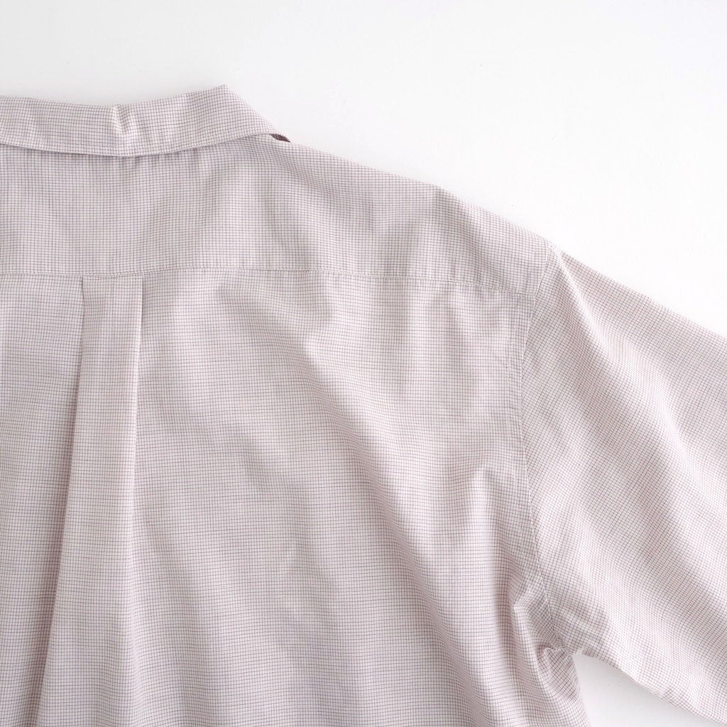 Cotton & Lyocell Lounge Shirt #White & Burgundy Plaid [OFH010SH22]