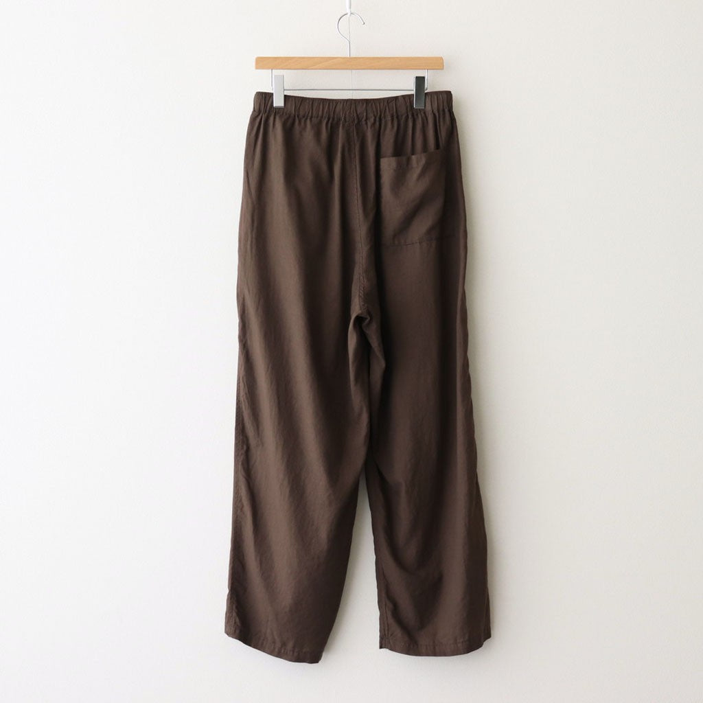 GARMENTDYED COTTON SILK TWILL EASY PANTS #BROWN [YK25SS001007P]