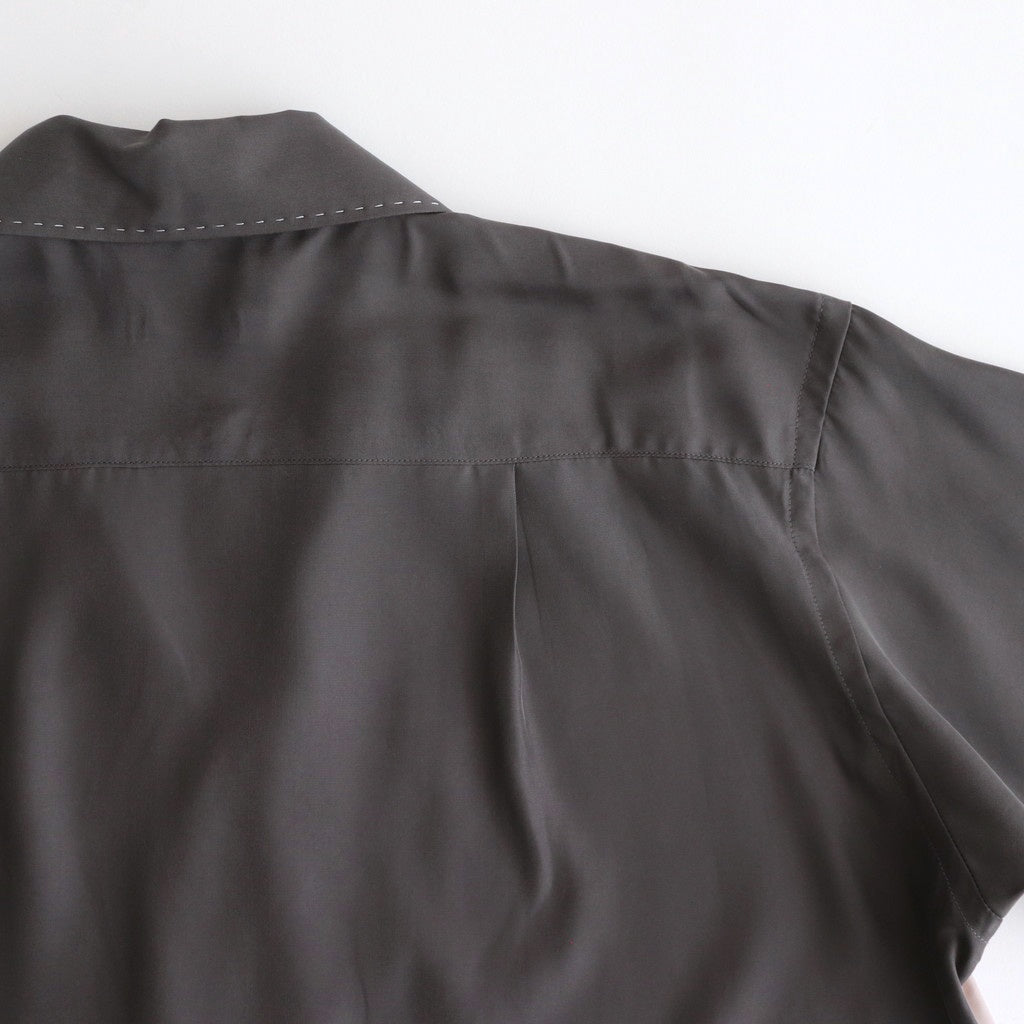 COLORBLOCK OPEN COLLAR SHIRT #GRAY [YK25SS0939SH]