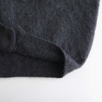 GARMENT-DYED BABY ALPACA FUR KNIT CREW-NECK CARDIGAN #DARK GRAY [A26AC01BA]